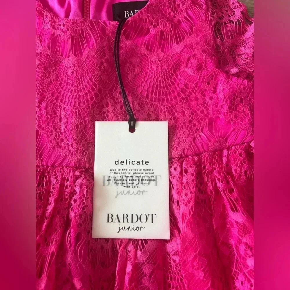 NWT Bardot Girls Gertrude Scalloped Lace Dress